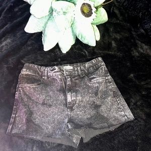 Black washed Distressed shorts
